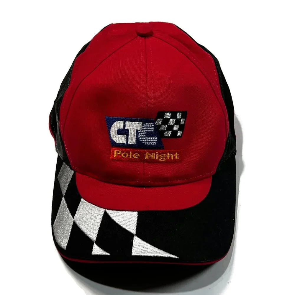 CTC Pole‎ Night Hat Red Adjustable Falcon Headwear Nascar Racing Cap